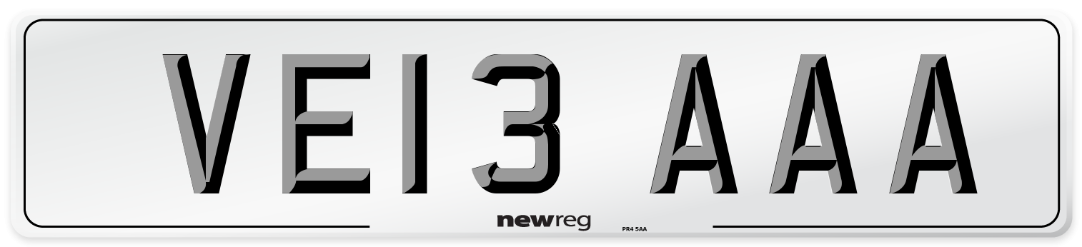 VE13 AAA Number Plate from New Reg
